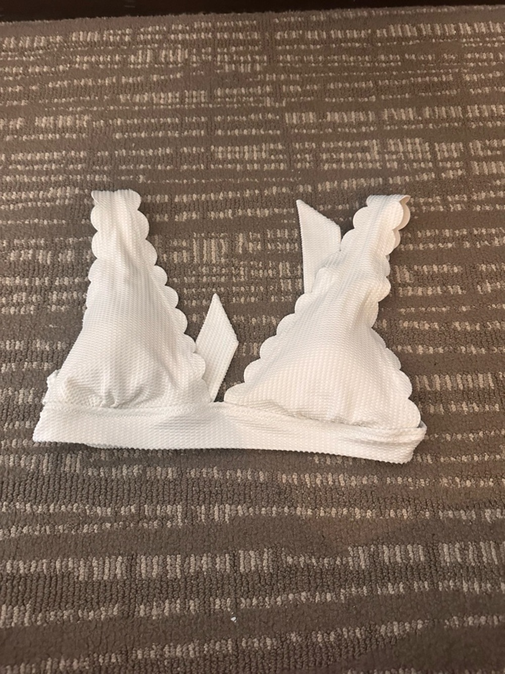 White Scalloped Swim Suit